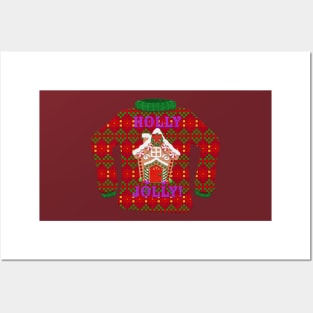 Tacky Christmas Sweater | Gingerbread House | Cherie's Art(c)2021 Posters and Art